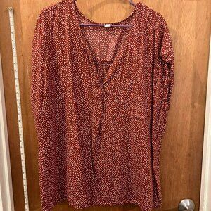 🐻Size 3X - Old Navy - Brick Red Sleeveless Shell w/Dots